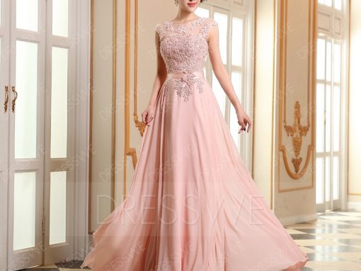 First-Class A-line Beading Applique Floor Length Prom Dress